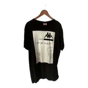 Kappa Authentic Sand Clane Black Crewneck Graphic T-Shirt Size XXL NWT